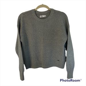 Hollister knit sweater color grey